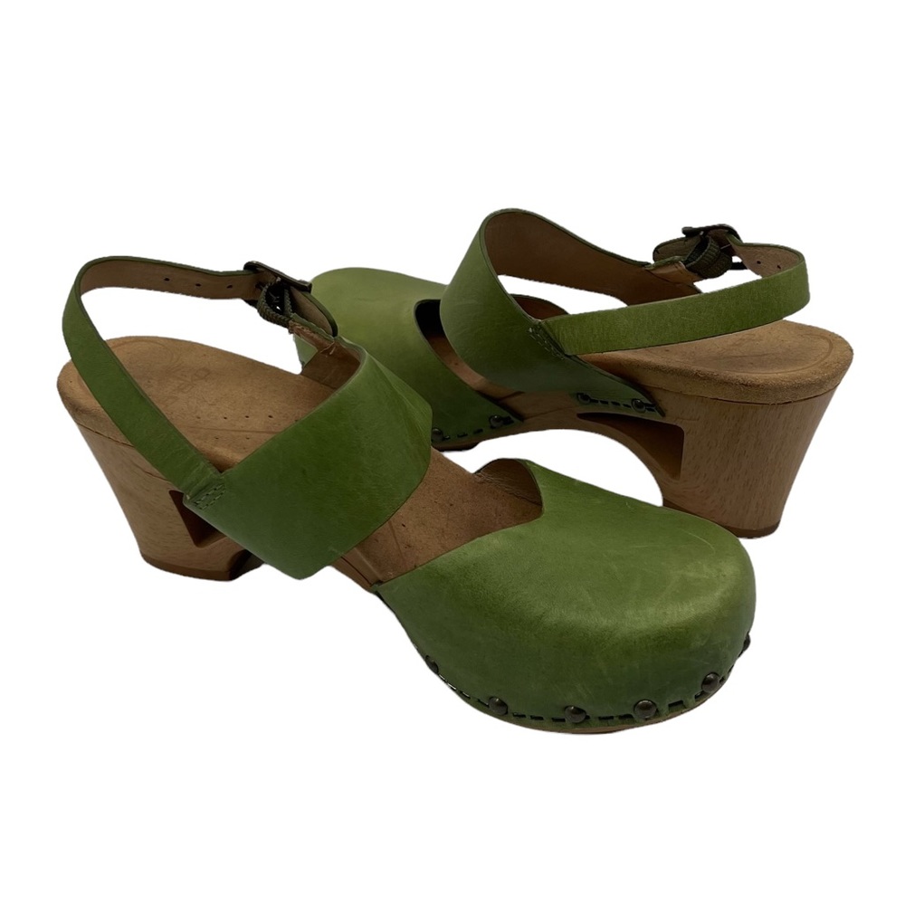 Rare! Dansko Women's Thea Green Leather Clogs Size 37